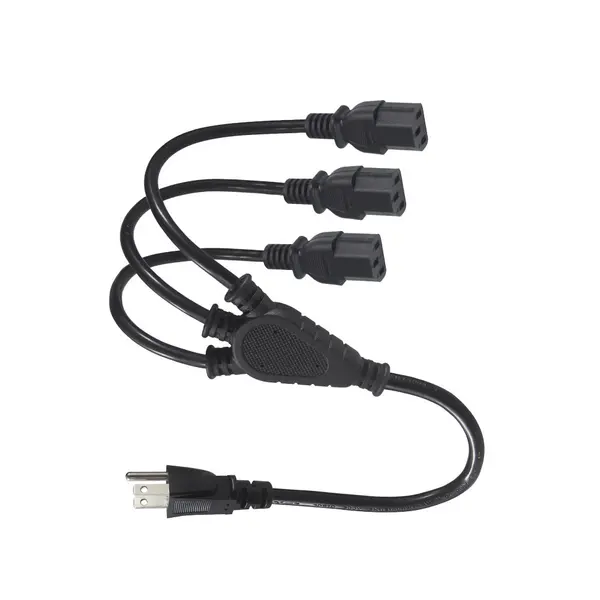 Cable Genérico Pared Extension 3 Conectores Color Negro