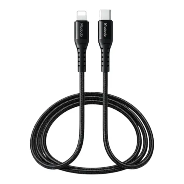 Cable McDodo Ca-6691 Cable Tipo C a Lightning 36W 2m con Luz LED Negro