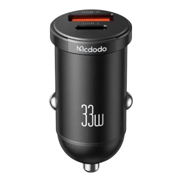 Cable McDodo Cc-2320 Cargador para Carro 33W 1 Tipo C + 1 USB-A Carga Rápida Negro
